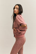 Dusty Rose Zip-Sleeve Bomber Jacket – Staple – view 03
