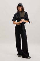 Black Drawstring Wide-Leg Joggers – Orbit – view 03