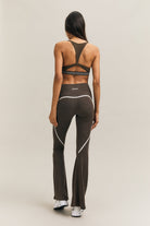 Espresso Brown Panelled Kick-Flare Leggings – Surge – view 02