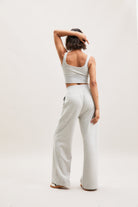 Stone Grey Pinstripe Wide-Leg Trousers – Terra – view 03