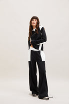 Black & Stone Panelled Joggers – Frame – view 02