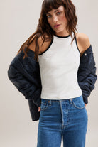 White Ribbed Racer Tank – Spry – view 07