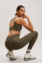 Moss Green Scoop-Neck Sports Bra – Sculpt – view 04