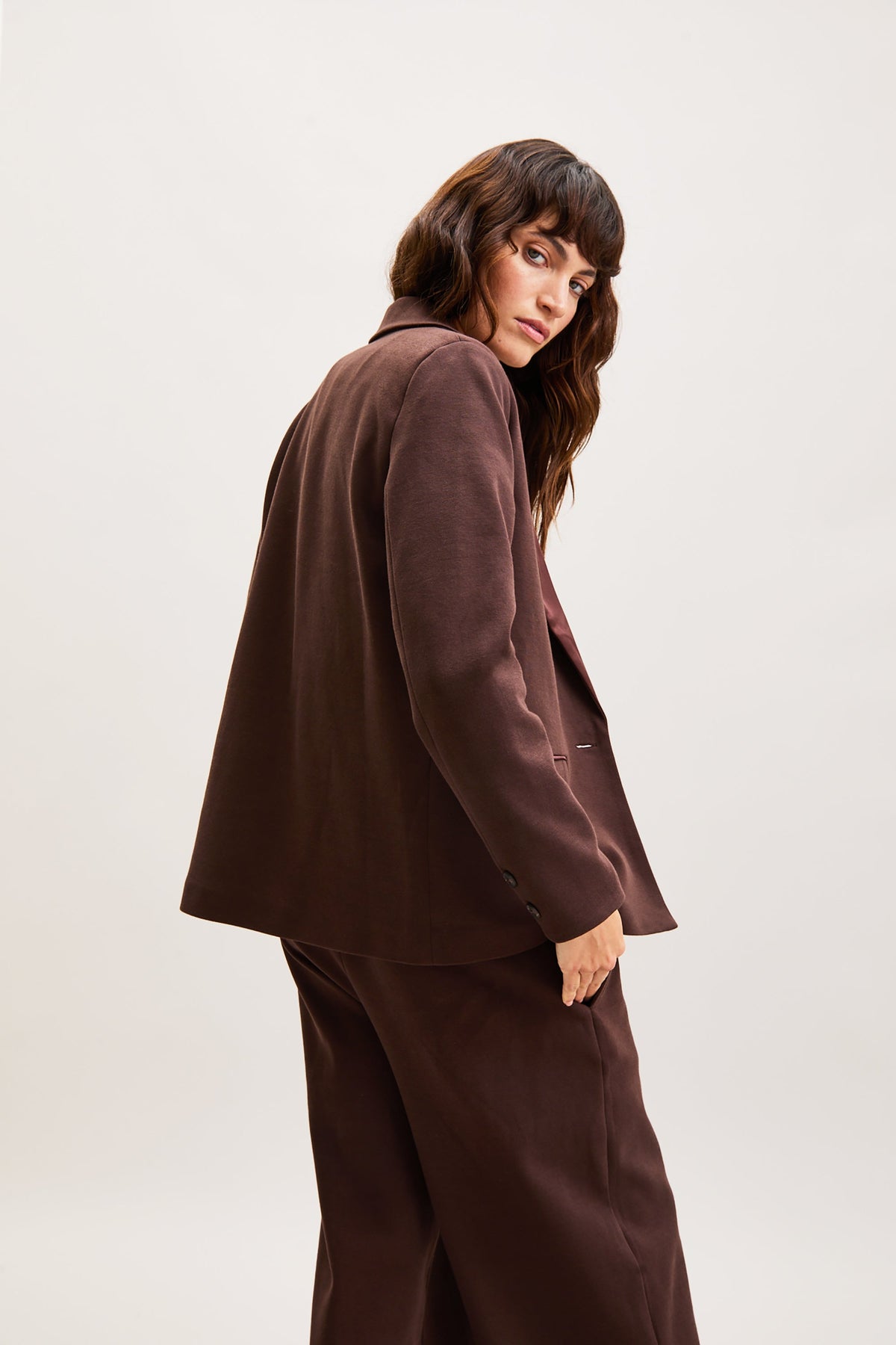 Espresso Brown Single-Button Blazer – Align – view 02