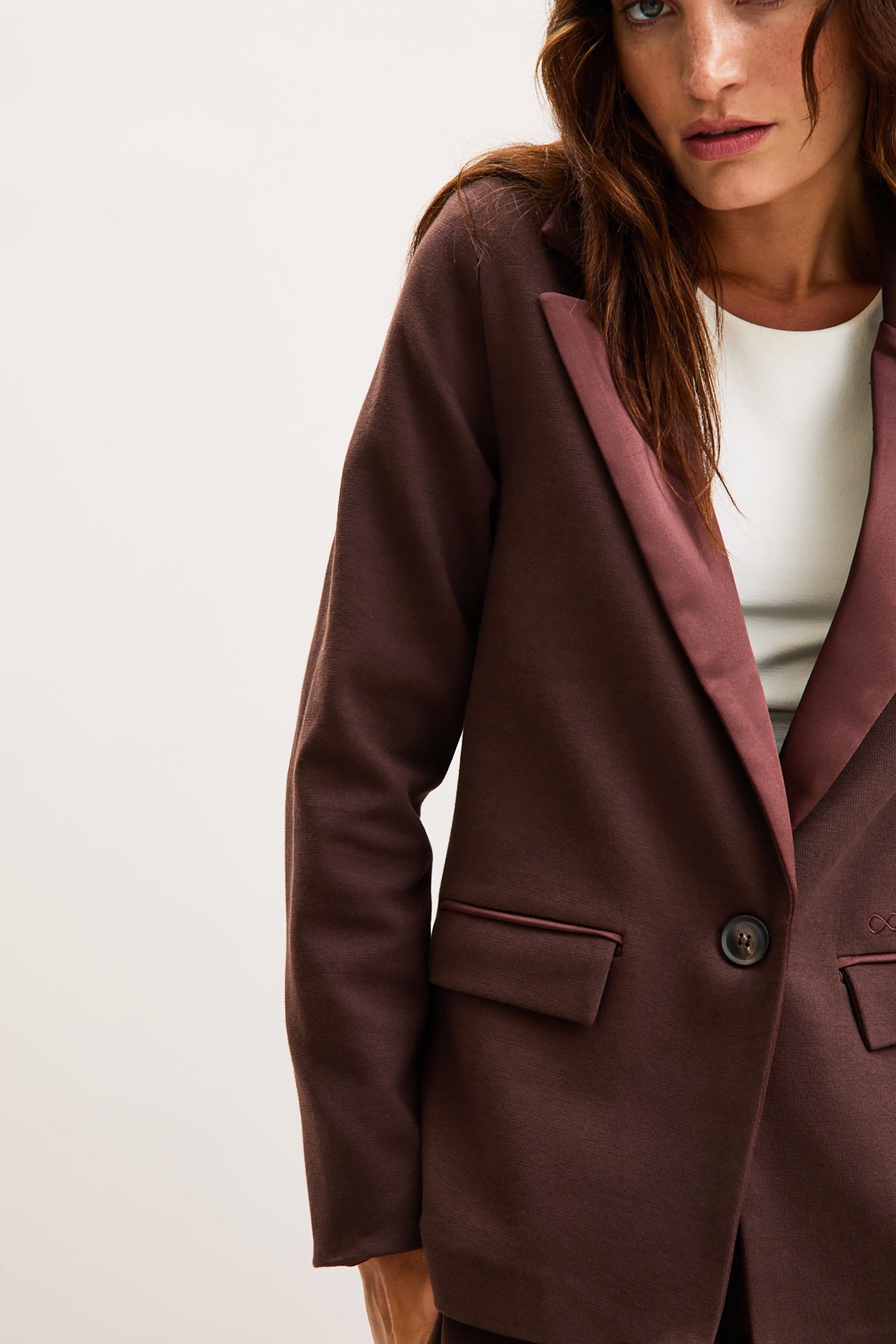 Espresso Brown Single-Button Blazer – Align – view 03