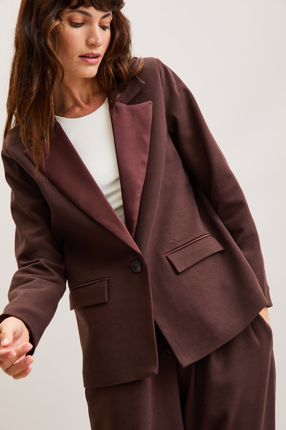 Espresso Brown Single-Button Blazer – Align – view 01