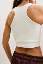 White Scoop-Neck Contrast-Seam Tank – Streamline – view 02