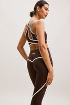 Espresso Brown Panelled Sculpt Leggings – Flex – view 03