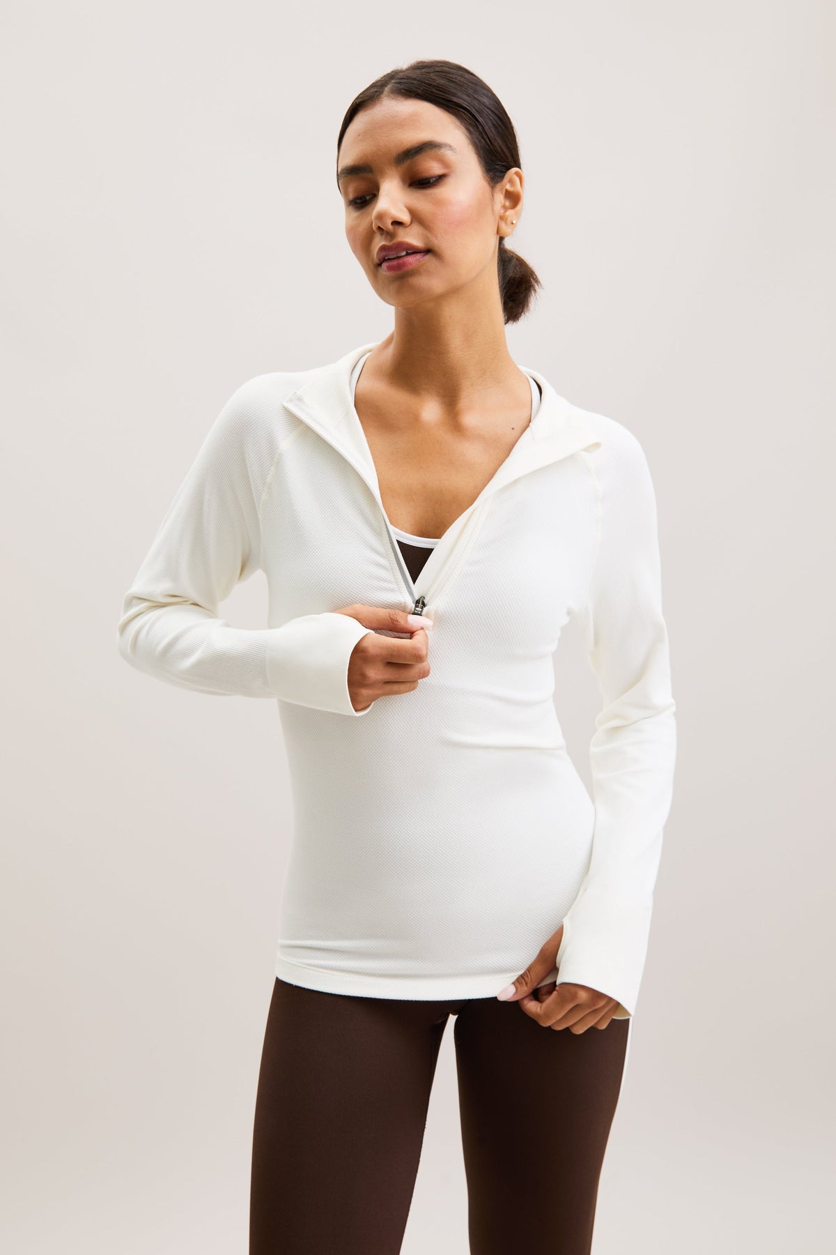 White Zip-Through Hoodie – Drift – view 02
