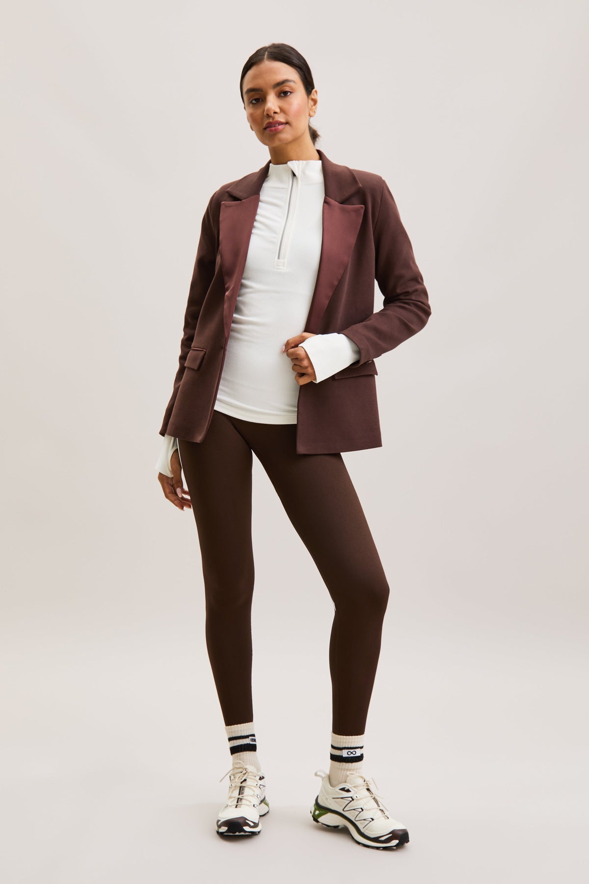 Espresso Brown Panelled Sculpt Leggings – Flex – view 04