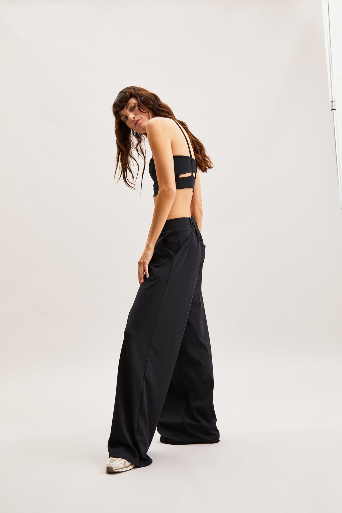Black Tailored Wide-Leg Trousers – Persuasion – view 03