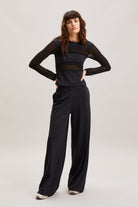 Black Tailored Wide-Leg Trousers – Persuasion – view 04