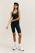 Black Scoop-Neck Longline Tank – Pulse – view 06