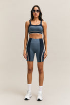 Navy Colour-Block Cycling Shorts – Kinetic – view 05