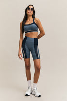 Navy Colour-Block Strappy Sports Bra – Kinetic – view 03