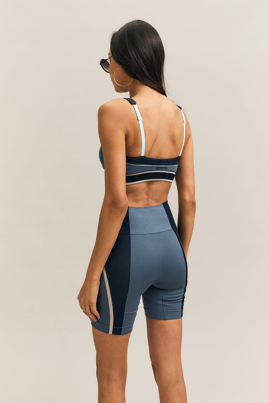 Navy Colour-Block Strappy Sports Bra – Kinetic – view 02