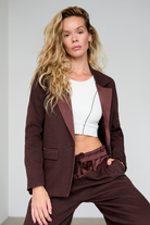 Espresso Brown Single-Button Blazer – Align – view 04