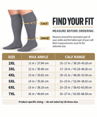 Grey Wide-Calf Graduated Compression Socks 15–24 mmHg – 2XL–7XL – size guide
