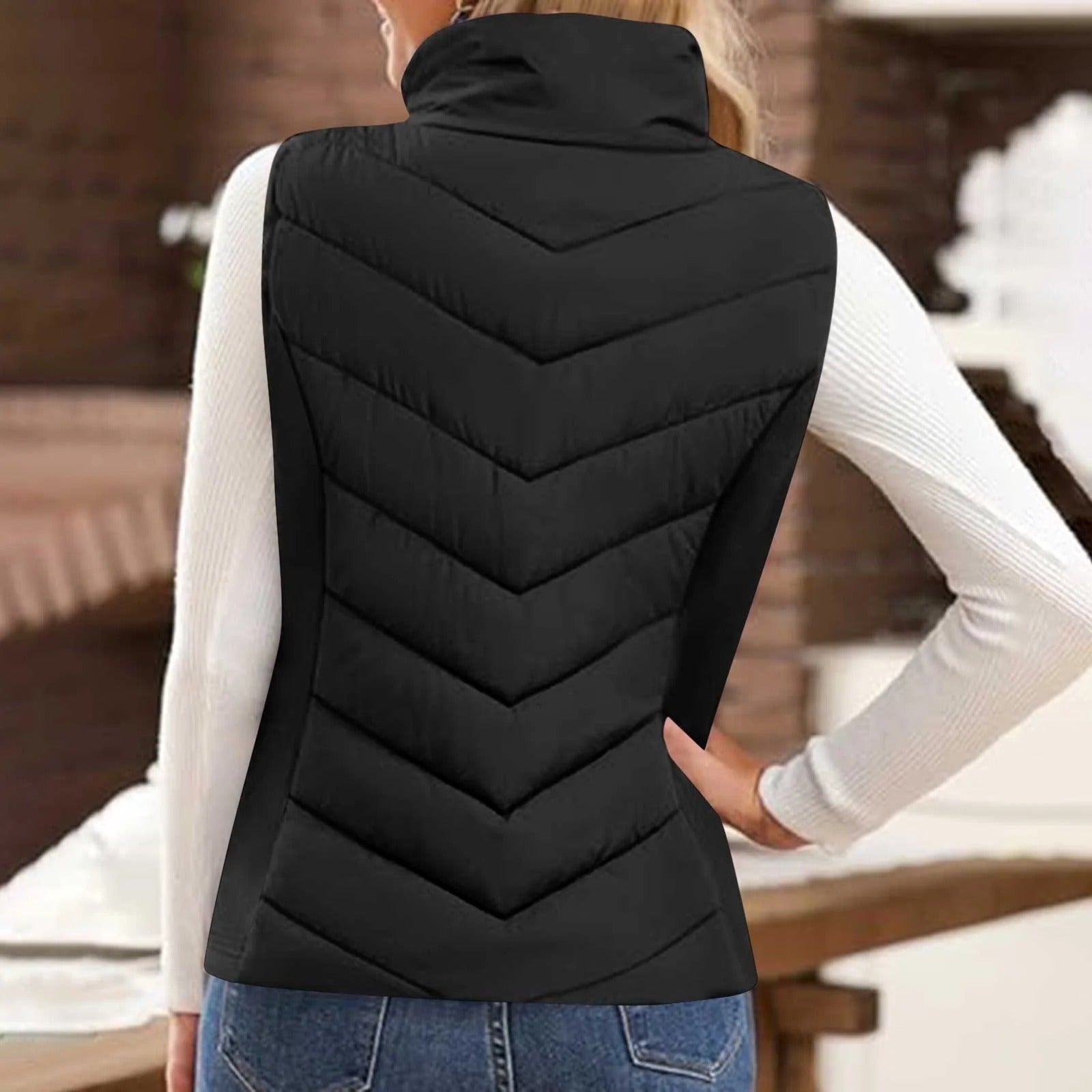 Pre-Order]Puffer Vest Women Sleeveless Zip Up Outerwear