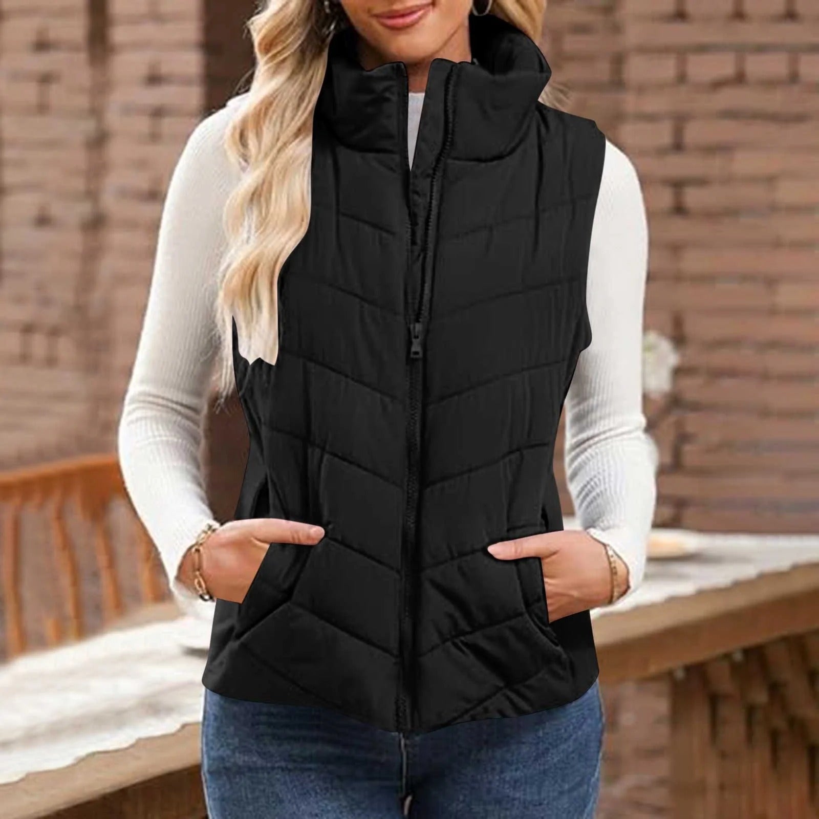 ジャケット・アウター ATON stand collar wool padded vest Padded Wool Vest - Eton