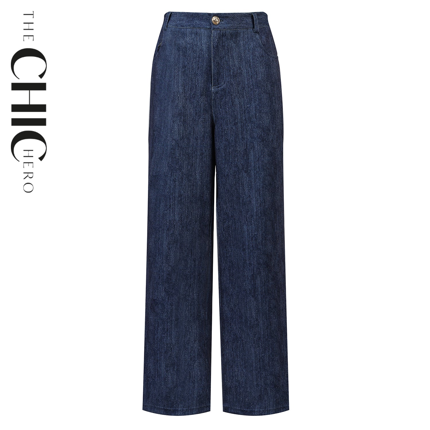 【COSYHARU】Deep Blue Semi-Wide Denim Pants COSYHARU】Deep Blue Semi-Wide Denim Pants
