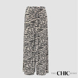 Zebra Print Pleated Trousers